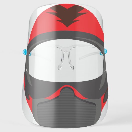 Red Helmet Motorcycle Paintball Face Shield (Front)