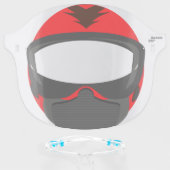Red Helmet Motorcycle Paintball Face Shield (Front w/Glasses)