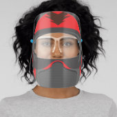 Red Helmet Motorcycle Paintball Face Shield (Insitu)