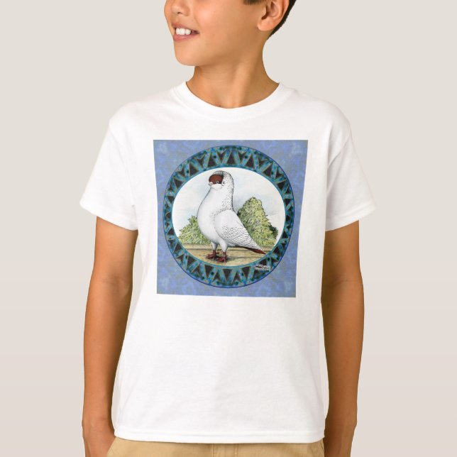 Red Helmet Pigeon Design T-Shirt (Front)