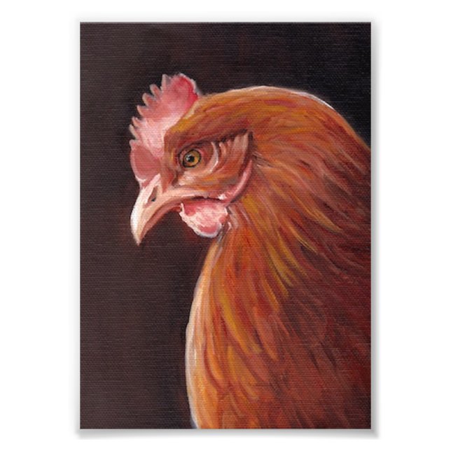 Red Hen Art Portrait Print (Front)