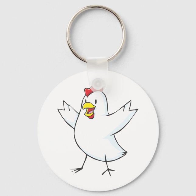 Red Hen Cartoon Keychain (Front)