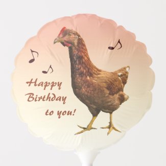 Red Hen Chicken Animal Birthday Balloon