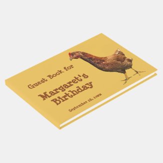 Red Hen Chicken Bird Birthday Party Guest Book