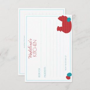 red hen COUNTRY KITCHEN bridal shower RECIPE Enclosure Card