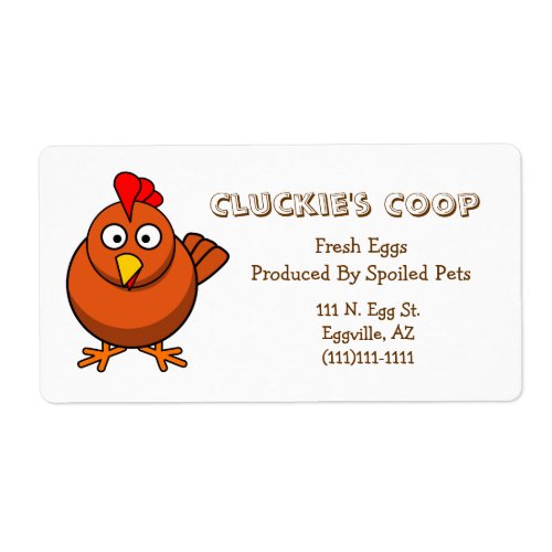 Red Hen Egg Label