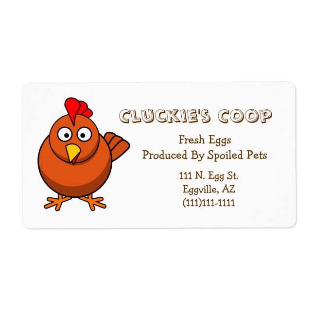 Red Hen Egg Label (Front)