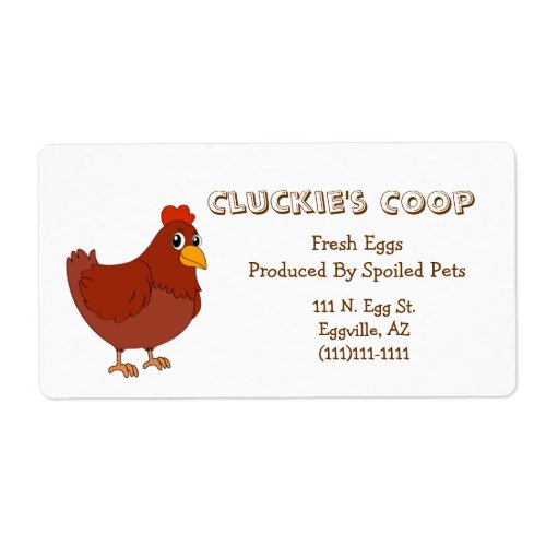 Red Hen Egg Label