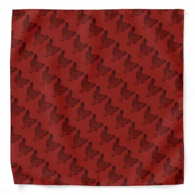 Red Hen Pattern Bandana (Front)