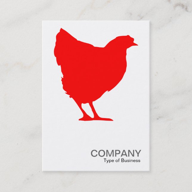 Red Hen Symbol 02 - White Business Card (Front)