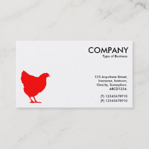 Red Hen Symbol - White (Eggshell) Business Card