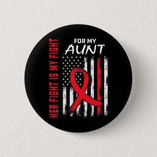 Red Her Fight Aunt Heart Disease Awareness Usa Fla Button