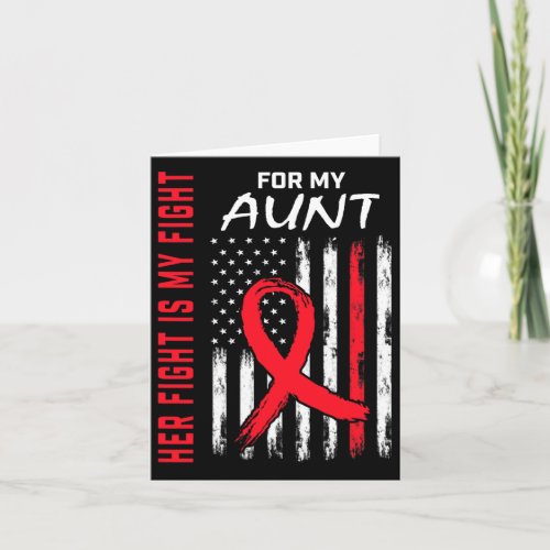 Red Her Fight Aunt Heart Disease Awareness Usa Fla Card