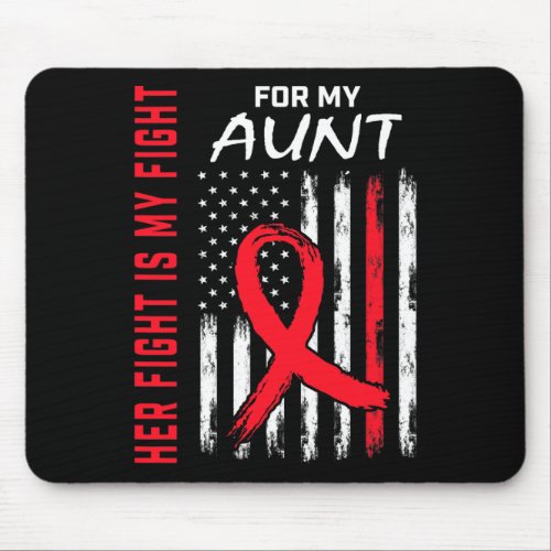 Red Her Fight Aunt Heart Disease Awareness Usa Fla Mouse Pad