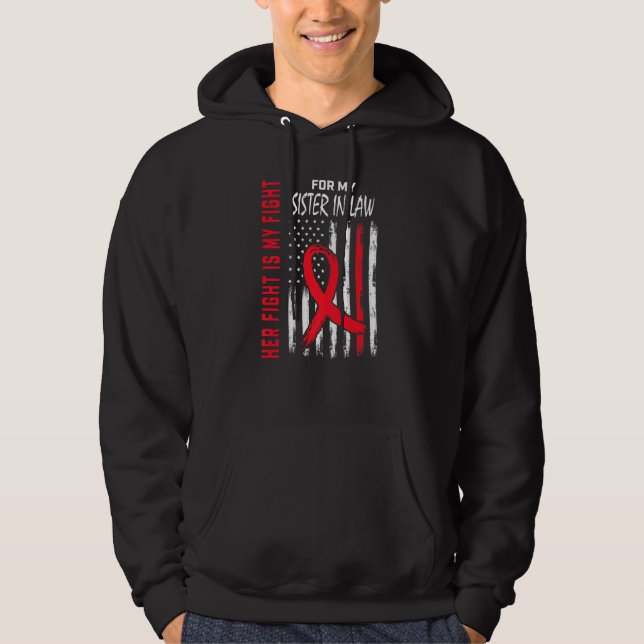 Red Her Fight Sister In Law Heart Disease Awarenes Hoodie (Front)
