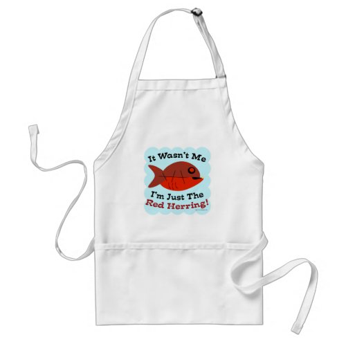 Red Herring Mystery Book Lover Fun Motto Adult Apron