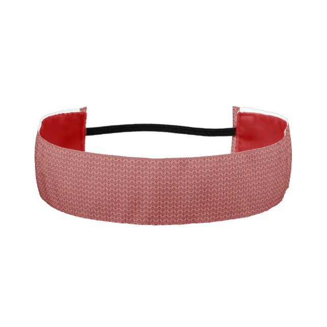 Red Herringbone Athletic Headband (Front)