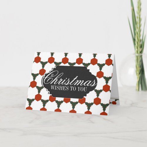 Red Hexagon Pattern custom Christmas Greeting Card
