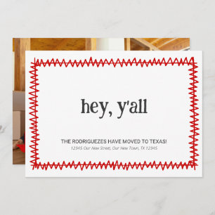 Red Hey Y'all - Moved to Texas Announcement