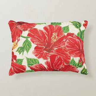 Red Hibiscus Accent Pillow