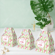Red Hibiscus and Pink Flamingos All Occasion  Favor Boxes