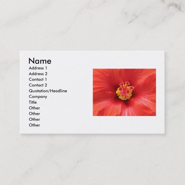 Red Hibiscus Business Card (Front)