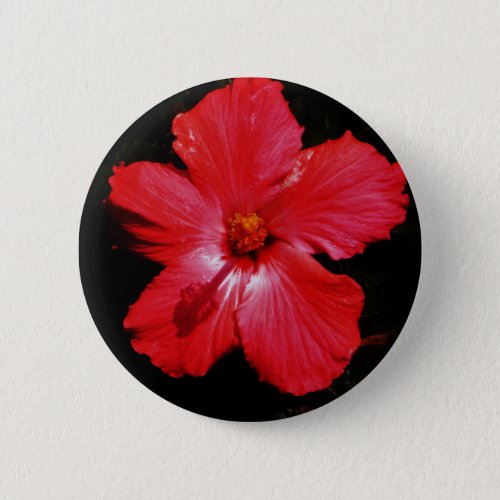 Red Hibiscus Button