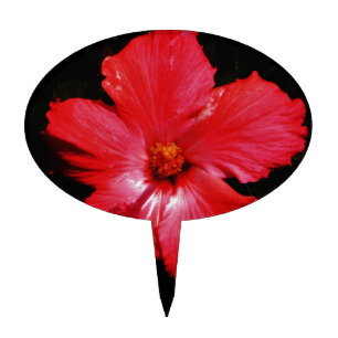Red Hibiscus Cake Topper