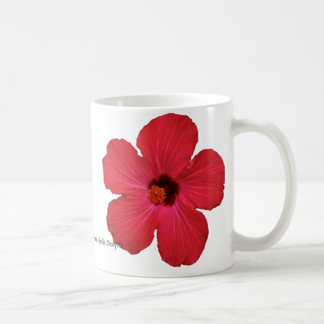 Red Hibiscus Coffee Mug (Right)