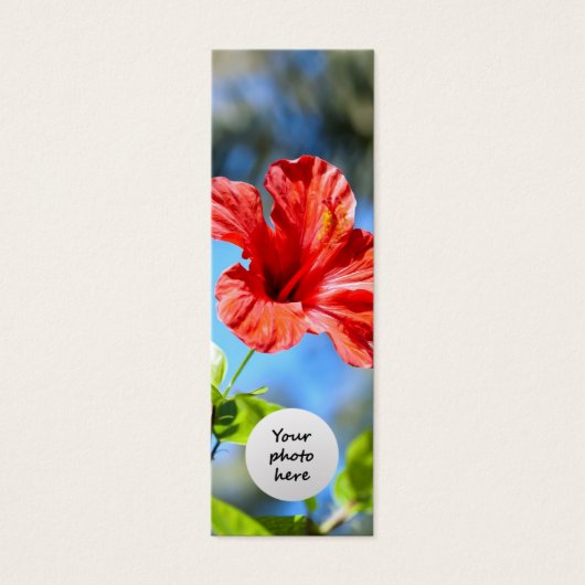 Red Hibiscus Custom Bookmark (Front)