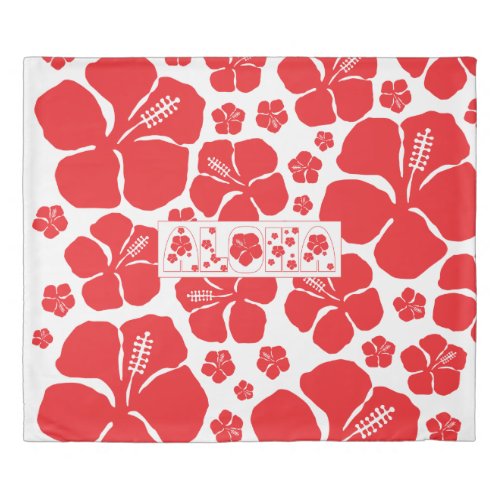 Red Hibiscus Duvet Cover