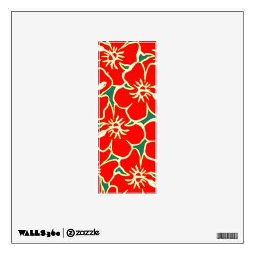 Red Hibiscus Floral Luau Tropical Initial Letter I Wall Sticker