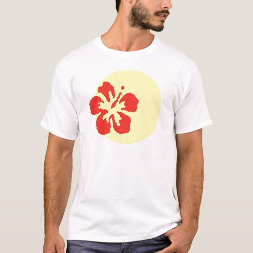 Red Hibiscus Flower Custom Design T_Shirt