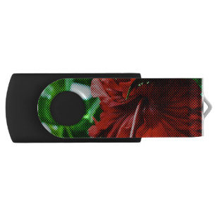 Red Hibiscus Flower Flash Drive