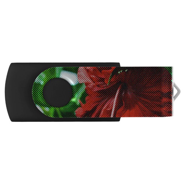 Red Hibiscus Flower Flash Drive (Front)