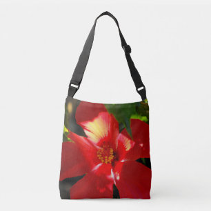 Red Hibiscus Flower in Sunlight Crossbody Bag