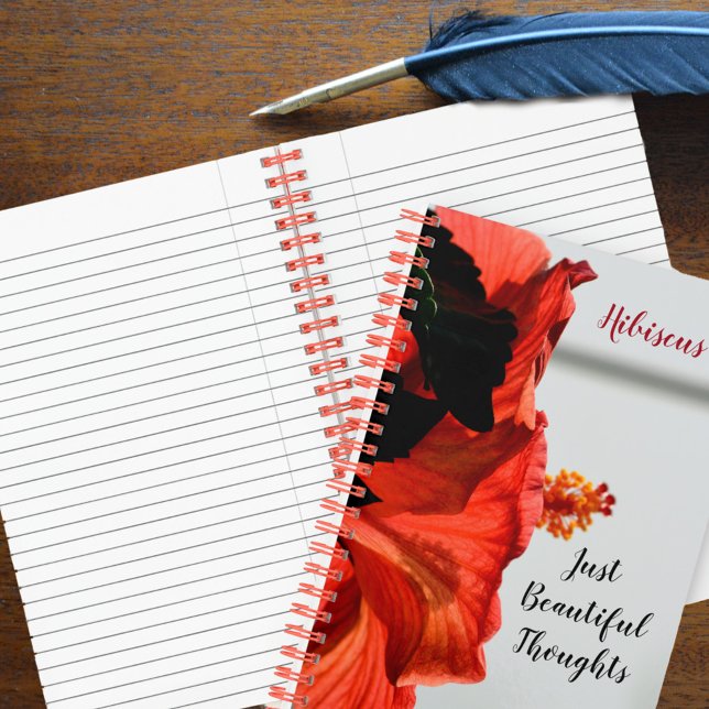 Red Hibiscus Flower Just Beautiful Thoughts Notebook (Creator Uploaded)