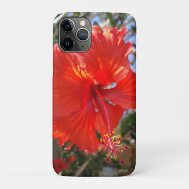 Red Hibiscus Flower On A Tree,   Case-Mate iPhone Case (Back)