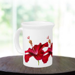 Red Hibiscus Flower Side View Beverage Pitcher<br><div class="desc">Hibiscus is a genus of flowering plants in the mallow family, Malvaceae. It is quite large, containing several hundred species that are native to warm-temperate, subtropical and tropical regions throughout the world. Send a message to sandy@sandyspider.com or sandyswebnetwork@gmail.com if you would like to see any of these designs on a...</div>