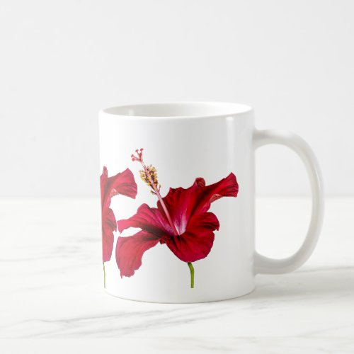 Red Hibiscus Flower Side View Coffee Mug