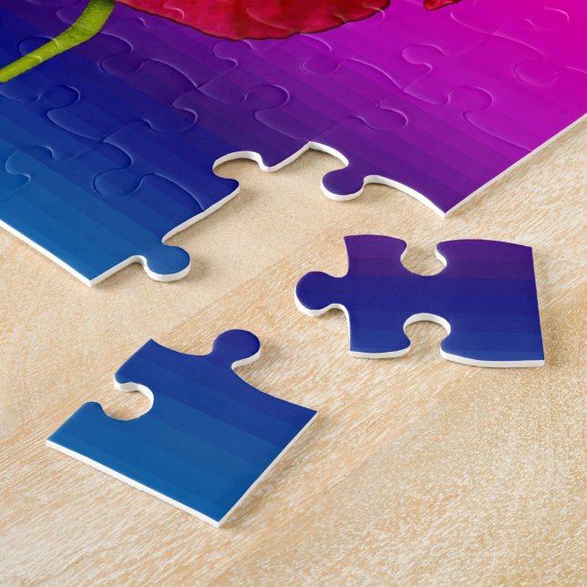 Red Hibiscus Flower Side View Jigsaw Puzzle (Side)