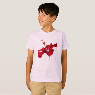 Red Hibiscus Flower Side View Kid's T-Shirt