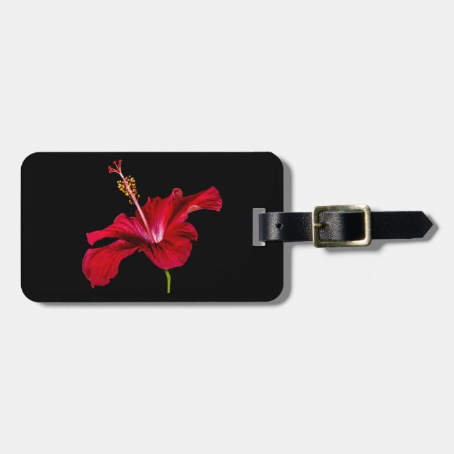 Red Hibiscus Flower Side View Luggage Tag (Front Horizontal)
