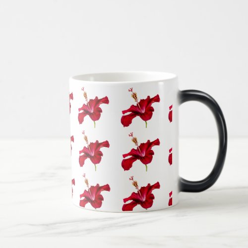 Red Hibiscus Flower Side View Magic Mug