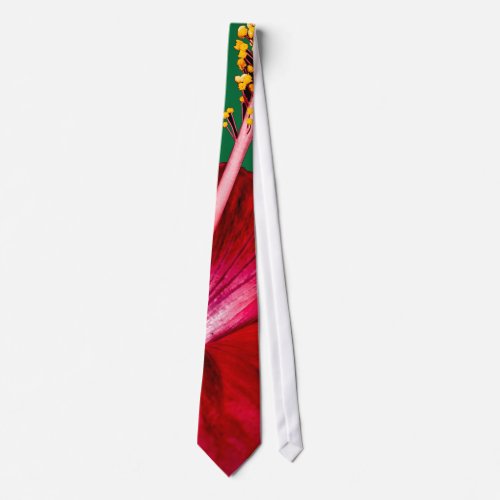 Red Hibiscus Flower Side View Neck Tie