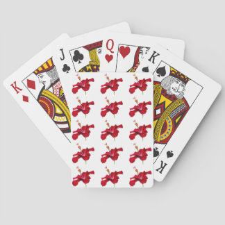 Red Hibiscus Flower Side View Poker Cards