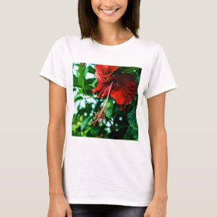 Red Hibiscus Flower T-Shirt