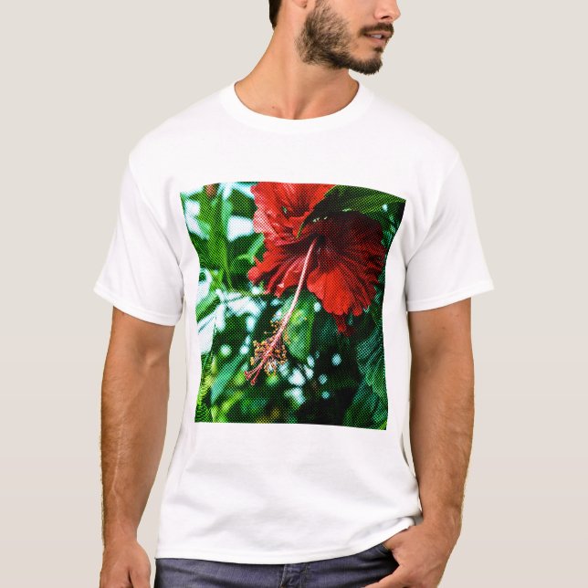 Red Hibiscus Flower T-Shirt (Front)