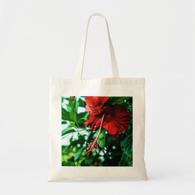 Red Hibiscus Flower Tote Bag (Front)