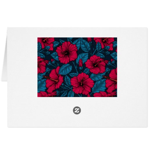 Red hibiscus flowers (Back Horizontal)